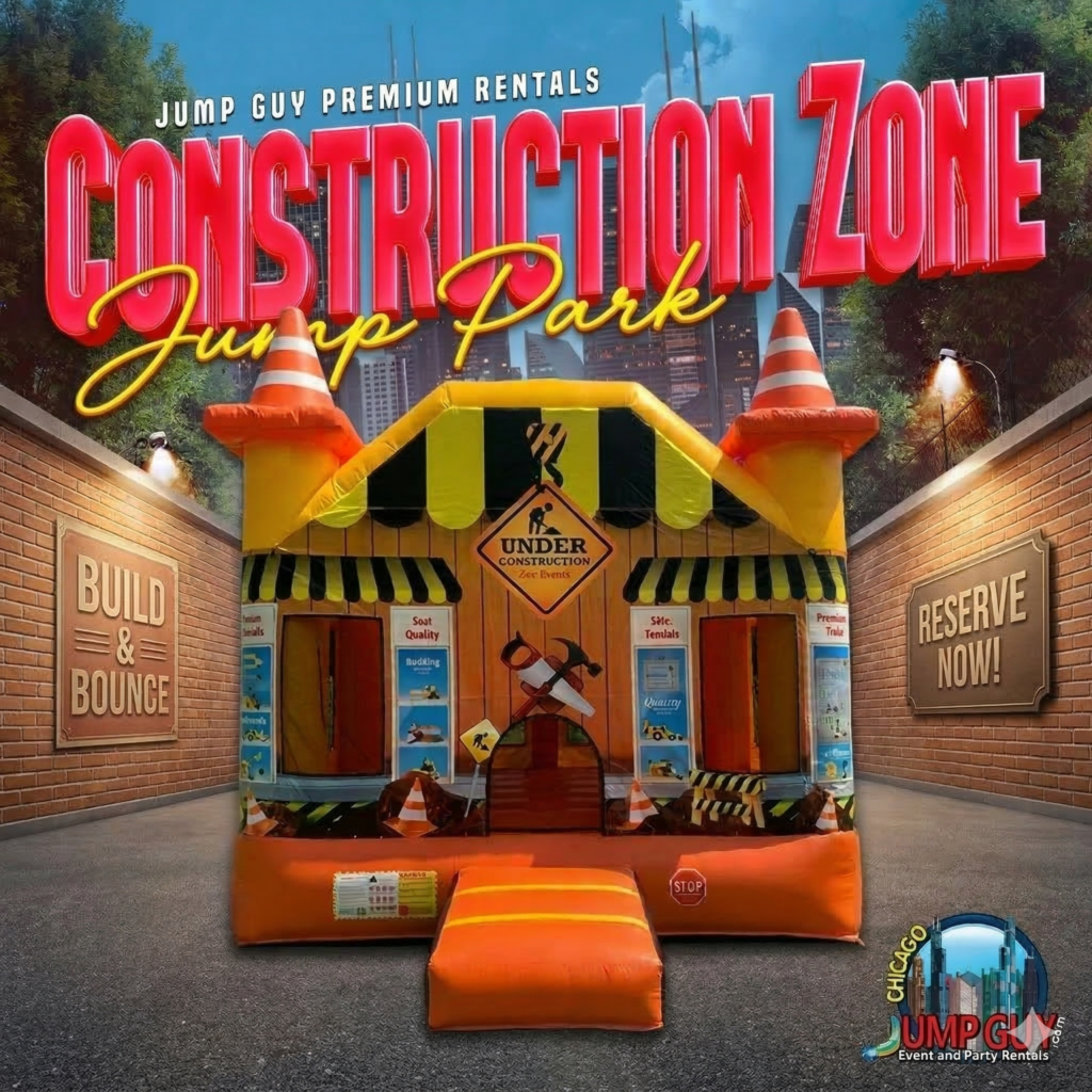 Bounce house rental banner for parties and events in Wheaton IL