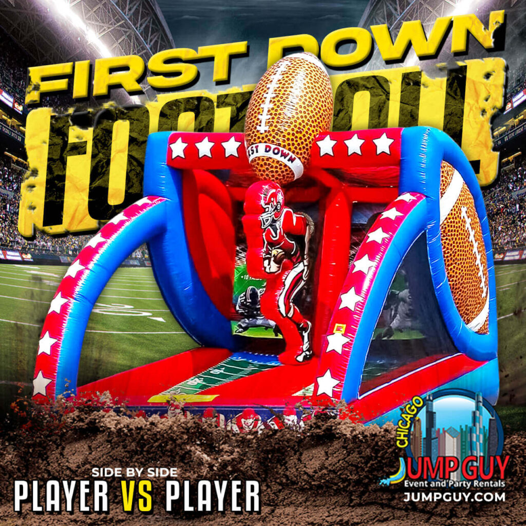 First Down Football game rental in Chicago by Jump Guy Party Rentals