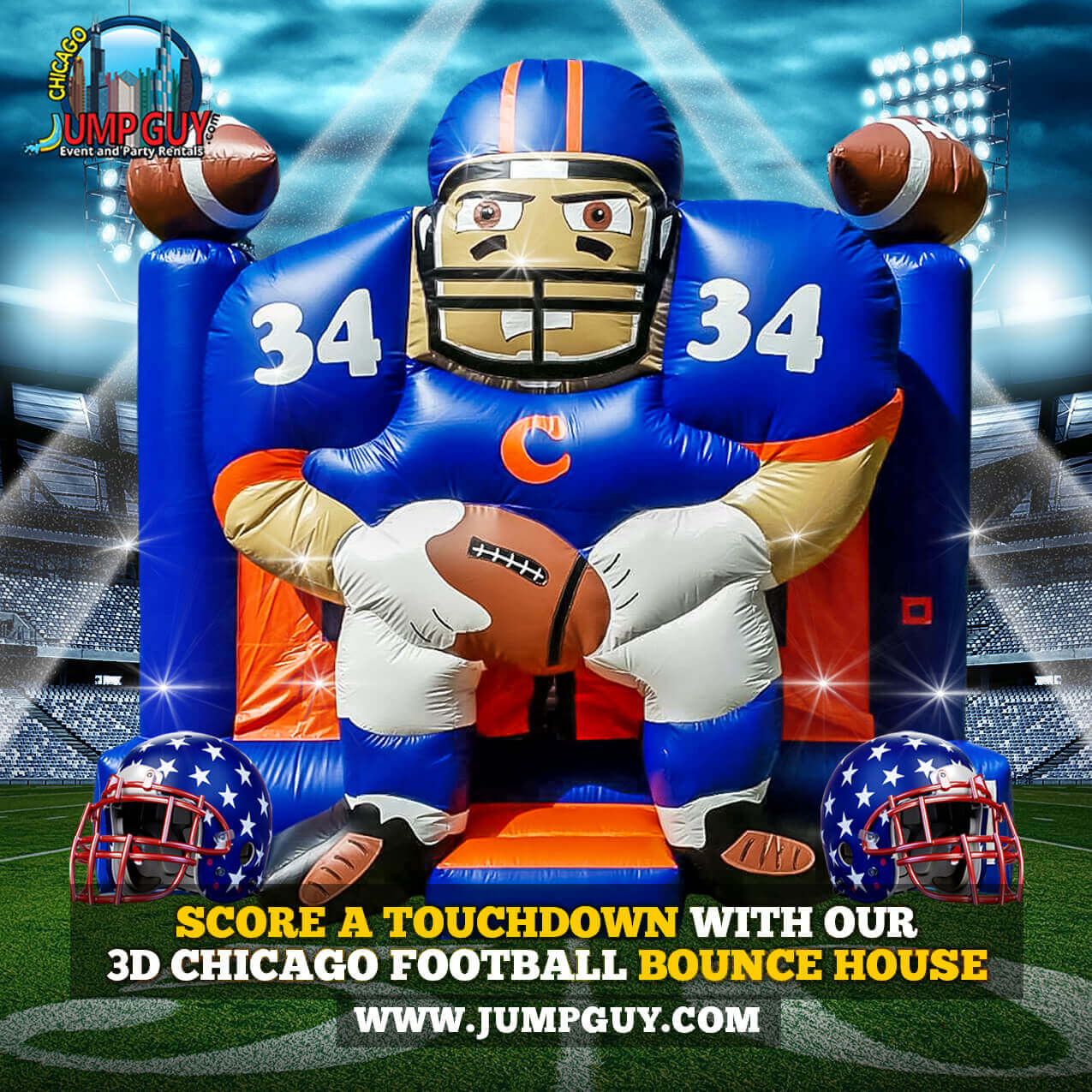 Jump Guy Chicago Football Bounce House