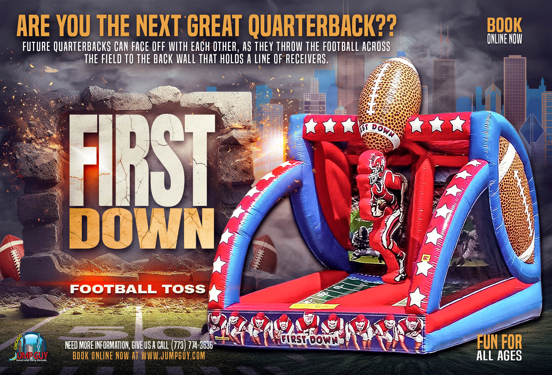 First Down Football Challenge game rental by Jump Guy Party Rentals