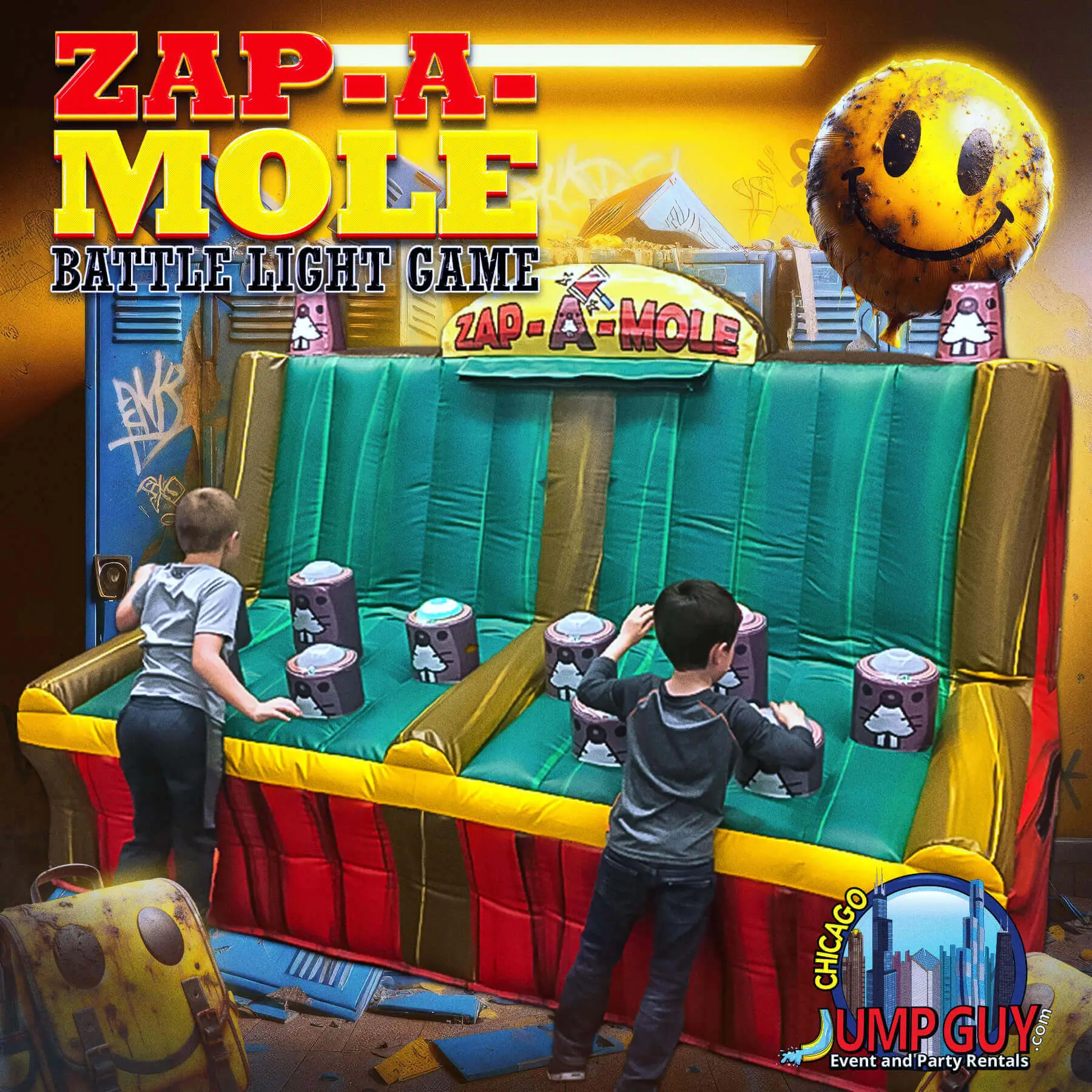 Zap A Mole Battle Light interactive IPS game rental for parties in Wheaton IL
